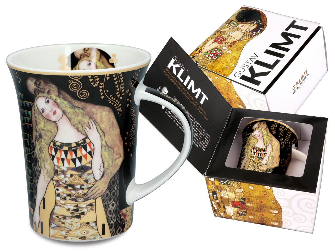 Carmani Adam and Eve by G.Klimt Porcelain Mug in A Gift Box
