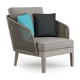 thumbnail image 1 of Simpli Home Carmel 32" W Contemporary Outdoor Conversation Chair in Sand Drift Polyester Fabric, 1 of 13