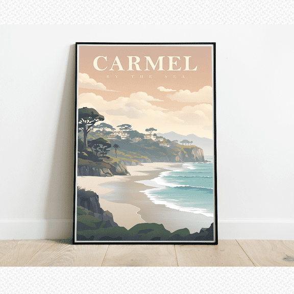 Carmel By The Sea California Coastal Travel Poster, Poster Only, Poster Home Decor, Poster Only