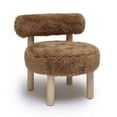 thumbnail image 1 of Carmel Dark Taupe Vegan Shearling Accent Chair, 1 of 7
