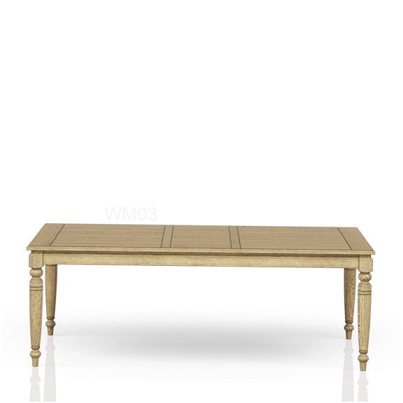 Carmel Finish Expandable Dining Table with Leaf, Solid Wood MDF Base, for Farmhouse or Coastal Style Dining Room