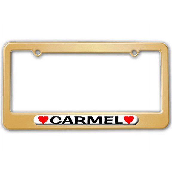 Carmel Love with Hearts License Plate Frame