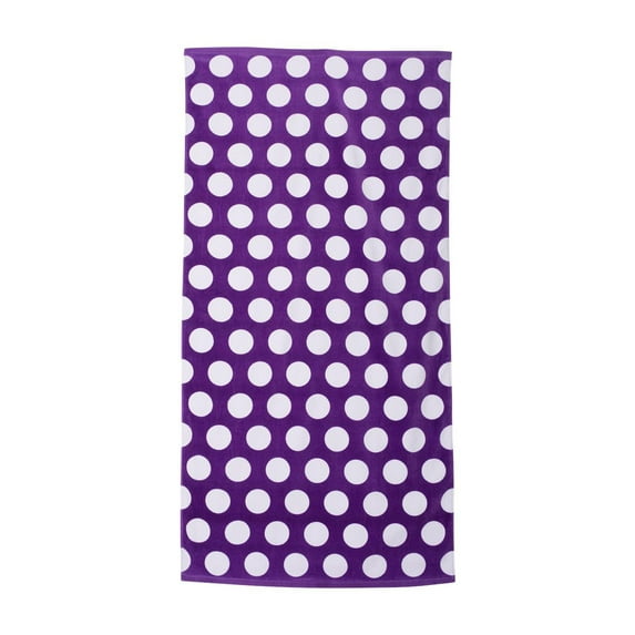 Carmel Towel Company - Polka Dot Velour Beach Towel - C3060P - Purple