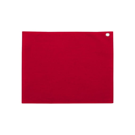 Carmel Towel Company - Velour Hemmed Towel with Grommet & Hook - C1518GH - Red