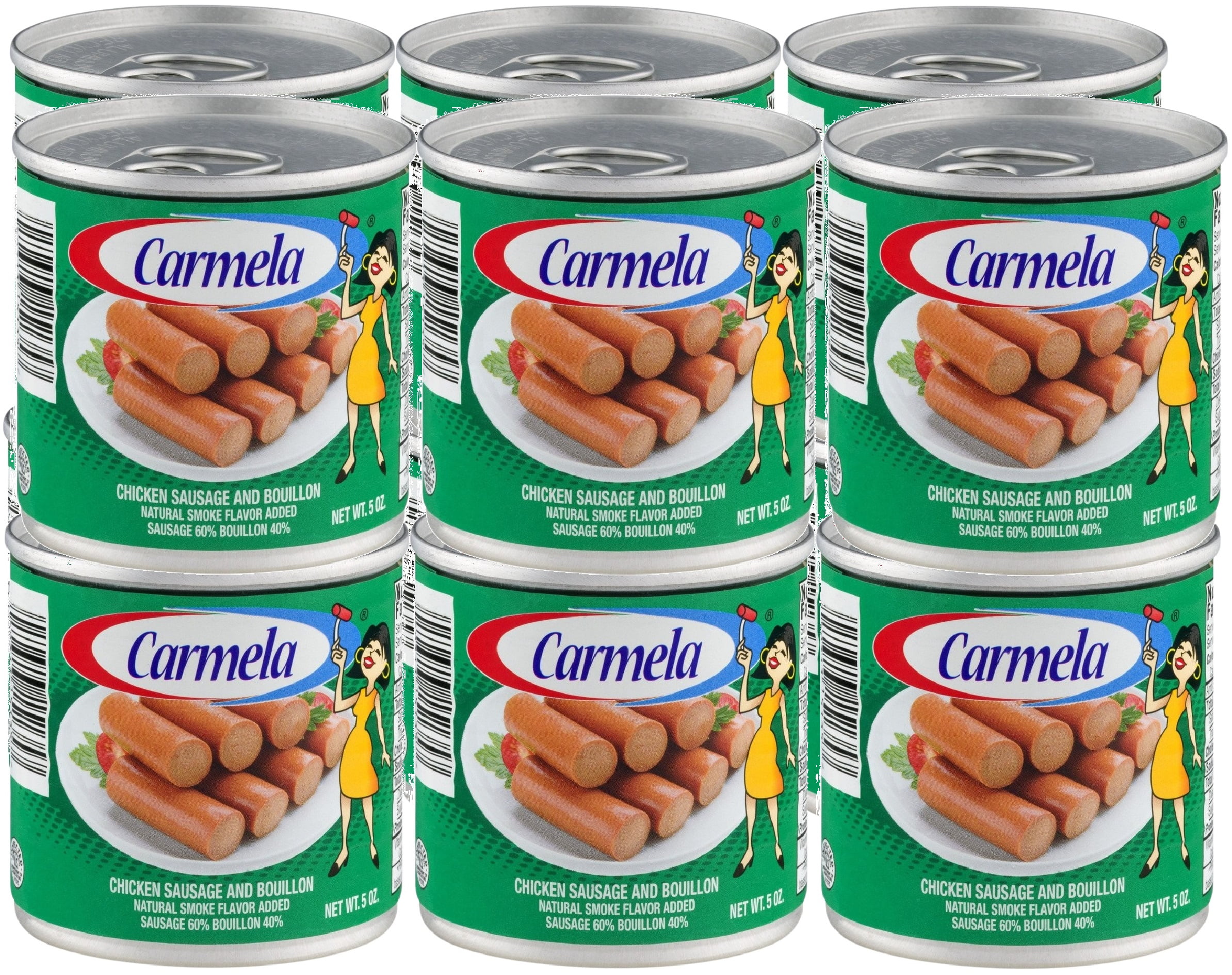Carmela Salchichas De Pollo, Chicken Vienna Sausages and Bouillon, 5 Ounce Cans, 12 Pack
