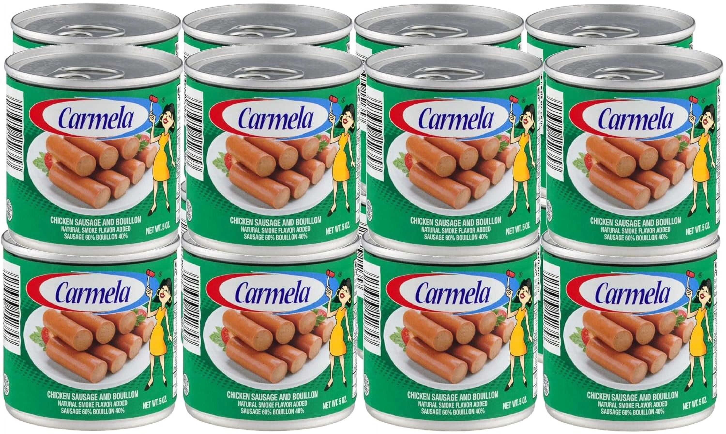 Carmela Salchichas De Pollo, Chicken Vienna Sausages and Bouillon, 5 Ounce Cans, 16 Pack