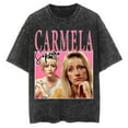thumbnail image 1 of Carmela Soprano Washed Cotton T-shirt Hip Hop Tee Vintage Short Sleeve Unisex Pullover, 1 of 4