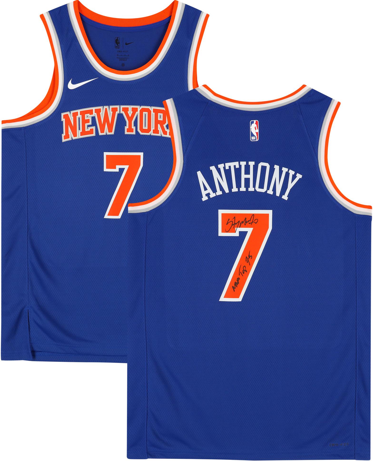 Carmelo Anthony New York Knicks Autographed Blue Icon