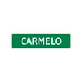 thumbnail image 1 of Carmelo Boys Children Name Letter Printed Plaque Decoration Label Indoor Outdoor Unique Wall Novelty Aluminum Metal Sign 4"x18", 1 of 1