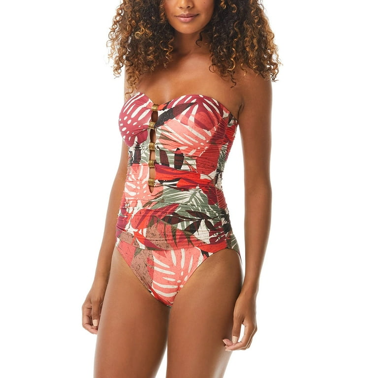 Carmen Marc Valvo Front Tie One Piece Swimsuit - Solids