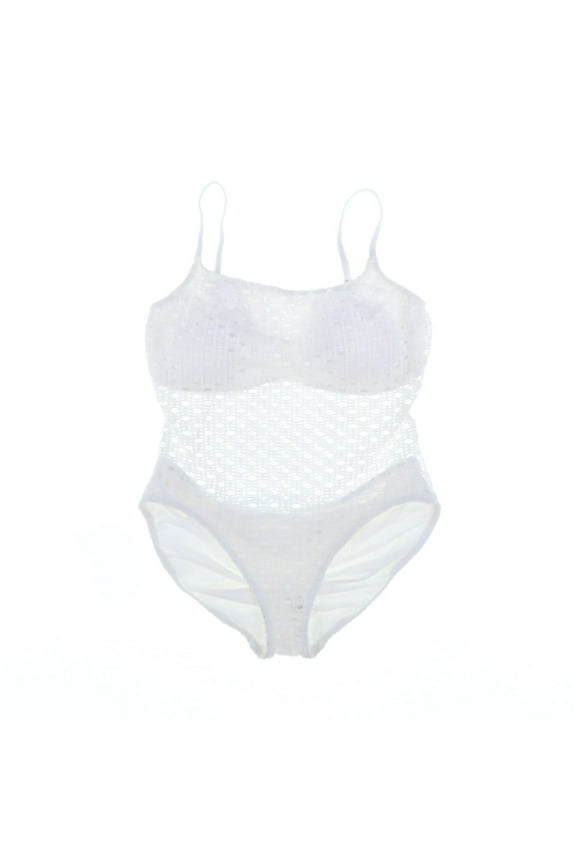 Women's Crochet One-Piece Swimsuit White