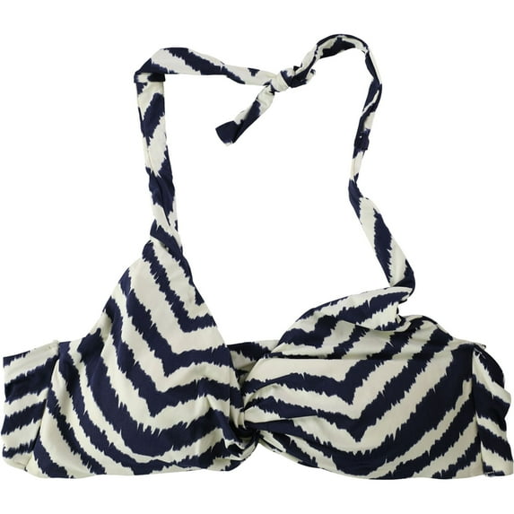 Carmen Marc Valvo Womens Printed Halter Swim Top, Blue, X-Large