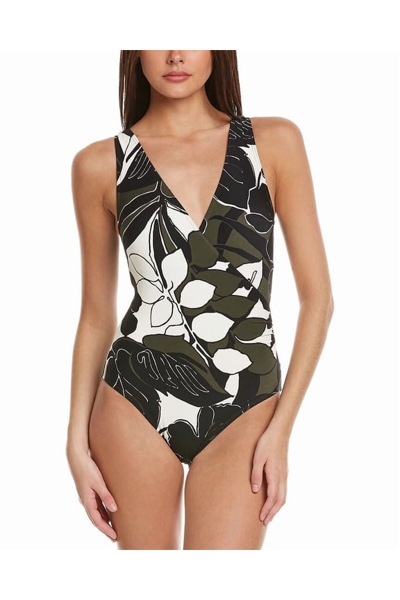 Women's Standard V-Neck Surplice ONE Piece, Black