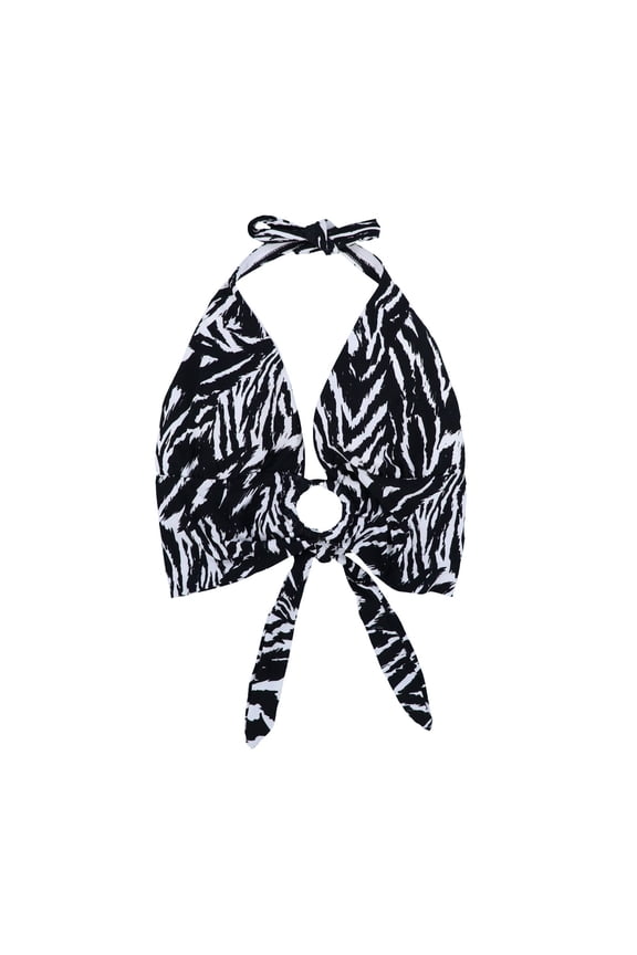 Women's Swim Top Halter-Strap Black M New