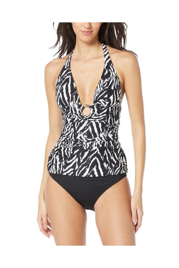 Womens Animal-Print O-Ring Ta Black Small