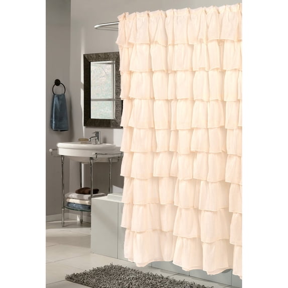 "Carmen" Polyester Shower Curtain in Ivory