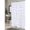 thumbnail image 1 of "Carmen" Ruffled White Polyester Shower Curtain 72x72, 1 of 2