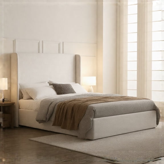 Carmen Upholstered Wingback Bed Frame - Full Size