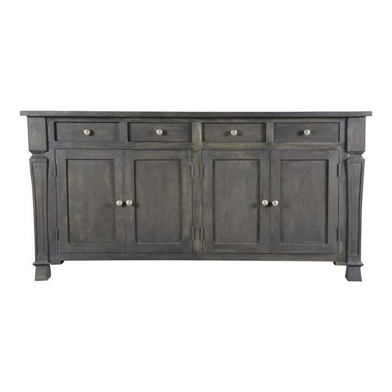 Carmenita Dark Grey Solid Mango Wood 4-Door Sideboard
