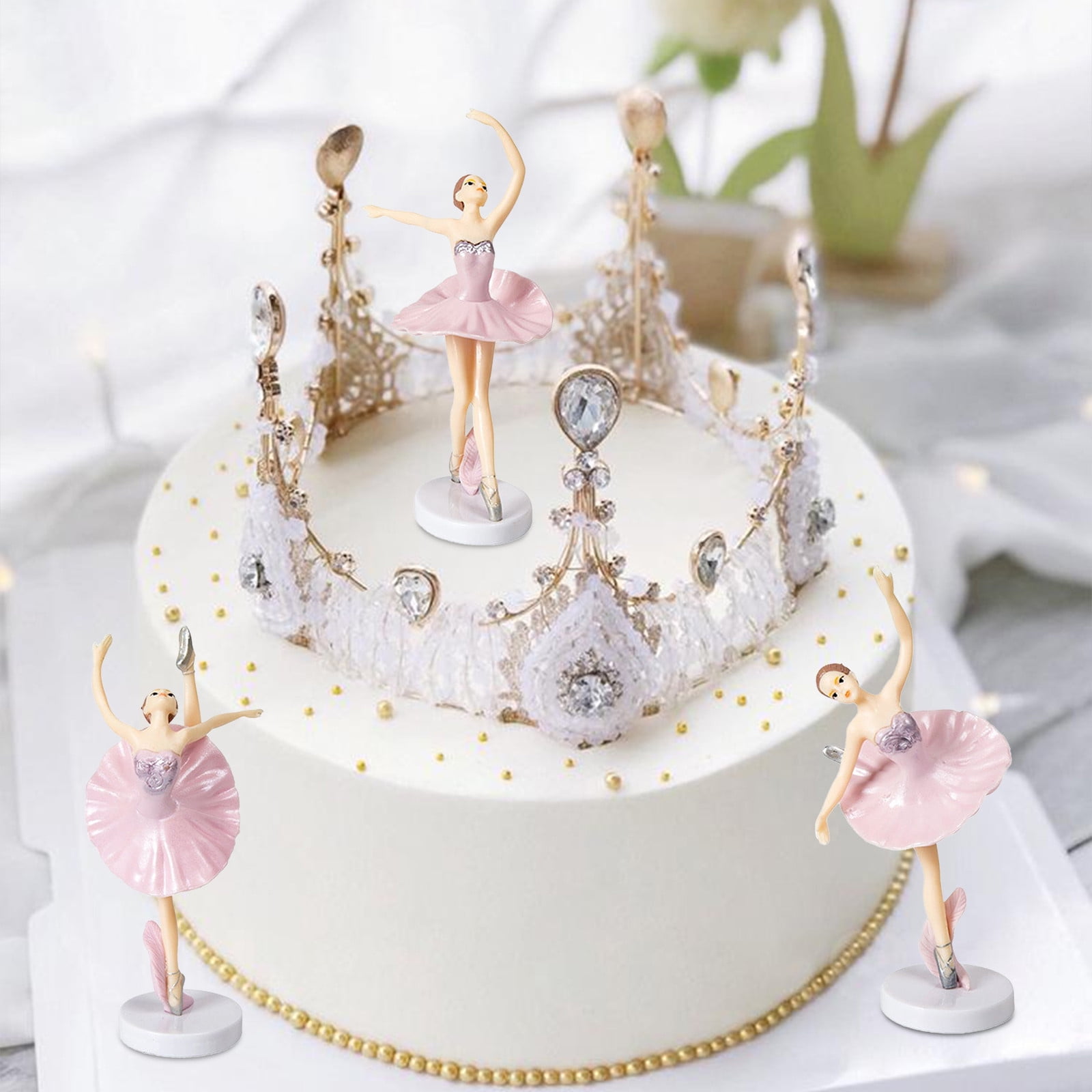 Carmenl Clearance Deal! 3pcs Ballet Girl Cake Topper Baking Cake