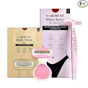 Carmesi Body Razor Mini & Bikini Razor Combo Shaver for Women | Painless & Precision Shave,White