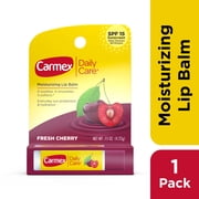 Carmex Cherry Moisturizing Lip Balm Stick, SPF 15, 0.15 Oz.