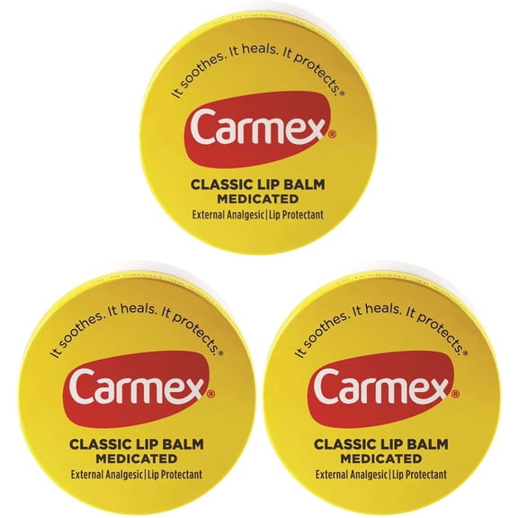 Carmex Classic Lip Balm Medicated, 0.25 oz (Pack of 3)