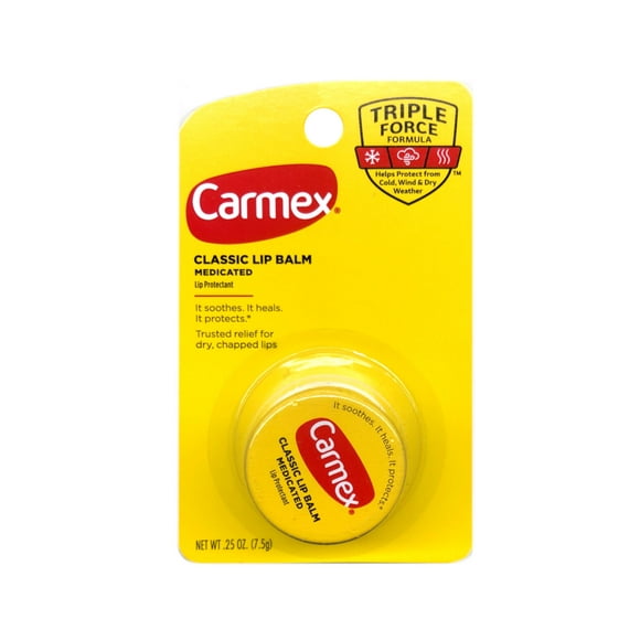 Carmex Classic Medicated Lip Balm Jar, Original, 0.25 oz (1 Pack)
