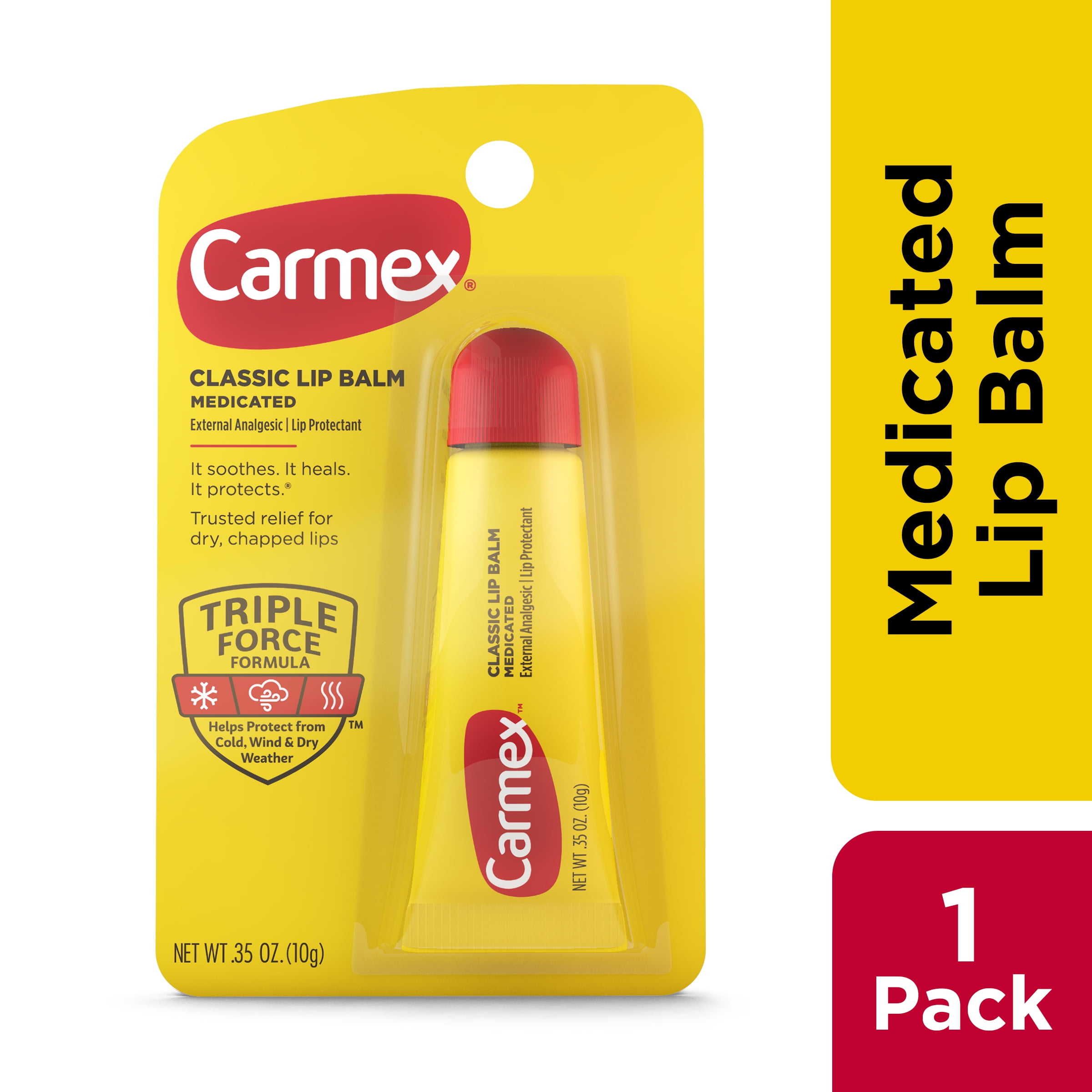 Carmex Classic Medicated Lip Balm Tube, Lip Moisturizer, 1 Count