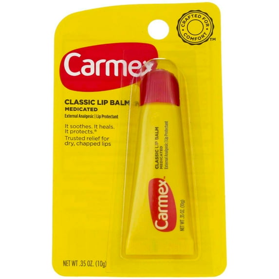 Carmex Classic Medicated Lip Balm Tube, Original, 0.35 oz (1 Pack)