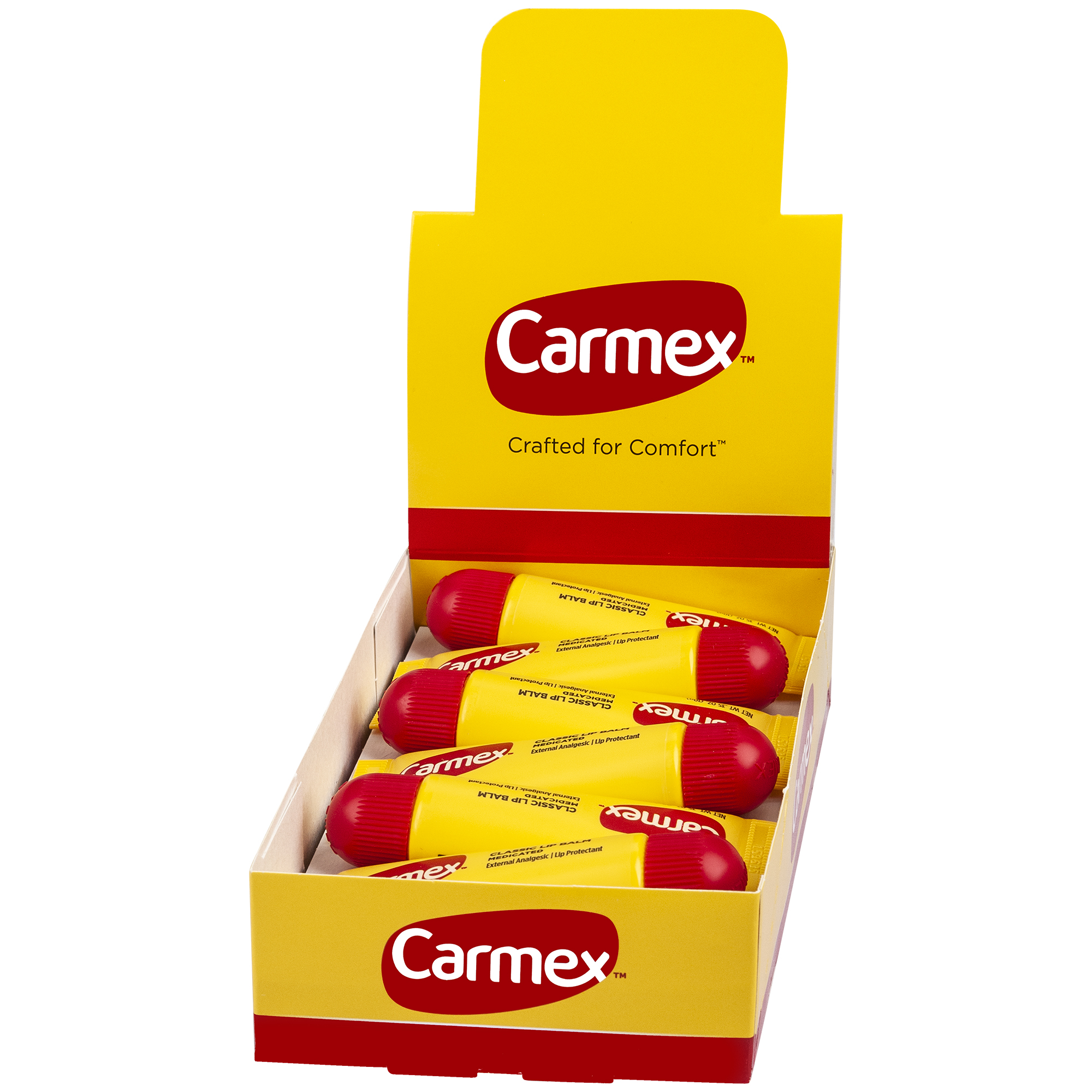 Carmex Classic Medicated Lip Balm Tube, Retail Ready Tray, 12 Count - image 1 of 6