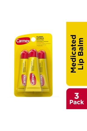 Classic Medicated Lip Balm Tubes, Lip Moisturizer, 3 Count (1 Pack of 3)
