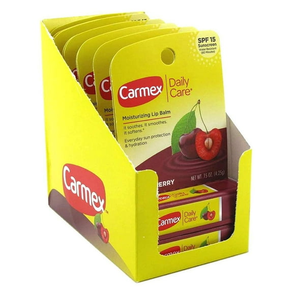 Carmex Click-Stick Moisturizing Lip Balm with SPF 15, Cherry Pack of 12