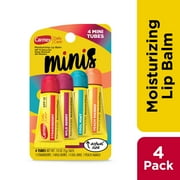 Carmex Daily Care Minis Moisturizing Lip Balm Tubes with SPF 15, Strawberry, Cool Mint, Wild Berry and Peach Mango Lip Balm Pack - 0.18 oz each, 4 Count