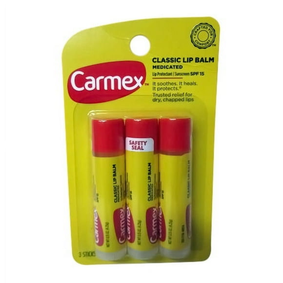 Carmex Lip Balm Original SPF 15, 3 Ea