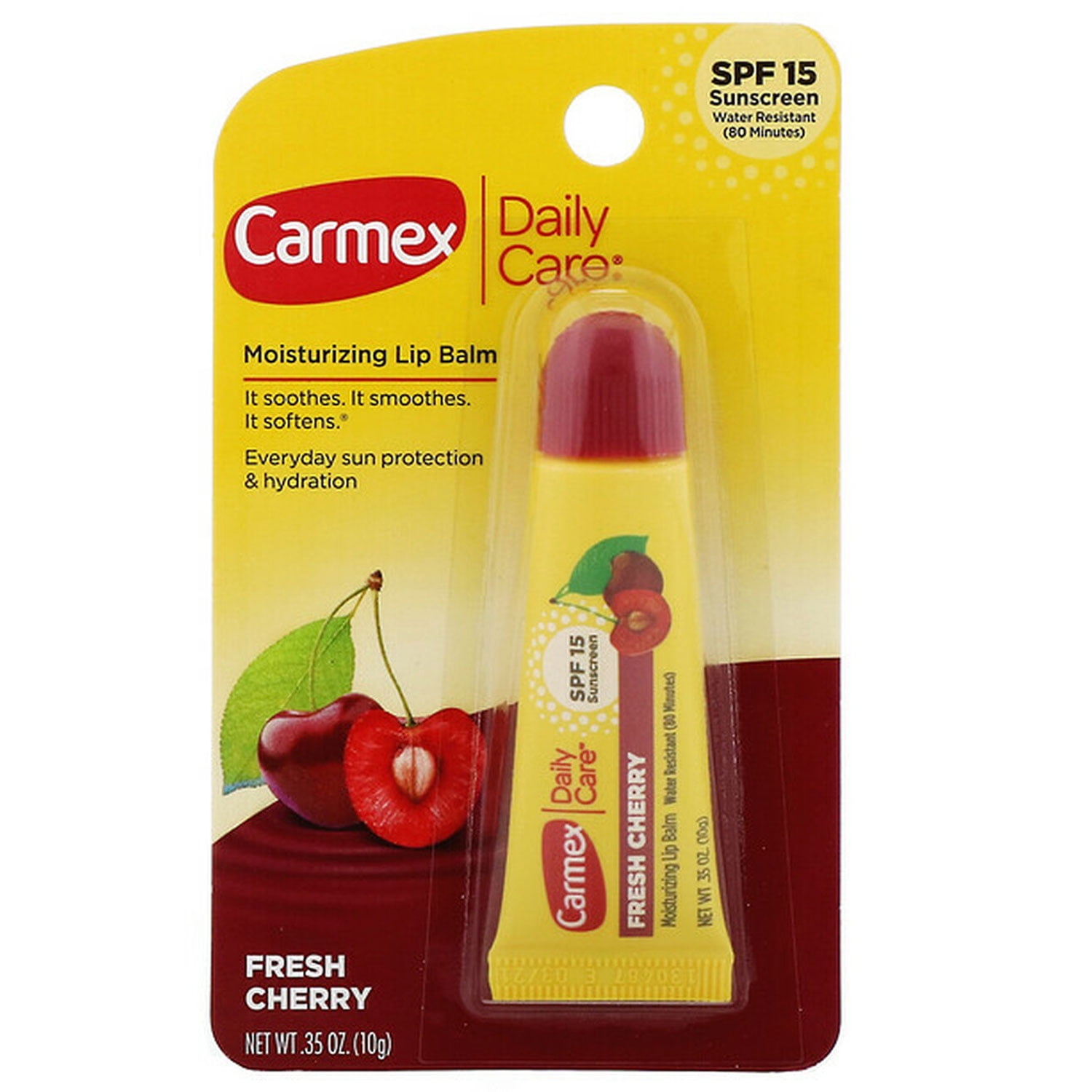 Carmex Lip Balm Tube Cherry 0.35 Oz.,Pack of 24