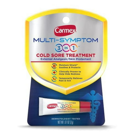 Carmex Multi-symptons 3 In 1 Cold Sore Treatment, 0.07 Oz, 3 Pack