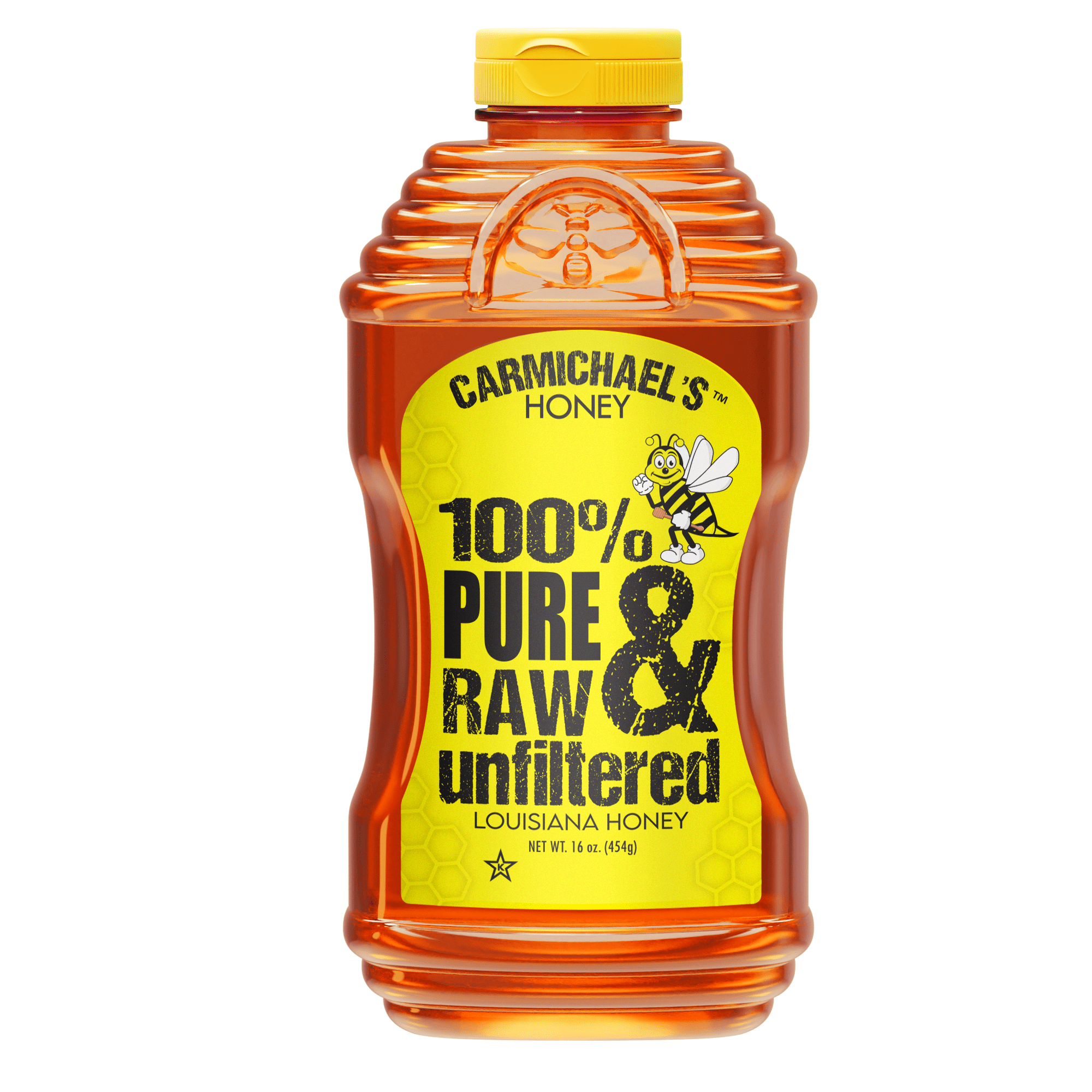 Carmichael's Honey Raw and Unfiltered 16oz Plastic Squeeze Bottle