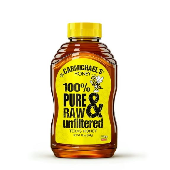 Carmichael's Honey Texas Raw & Unfiltered Honey, 16 oz – 100% Pure, Dallas Kosher Certified