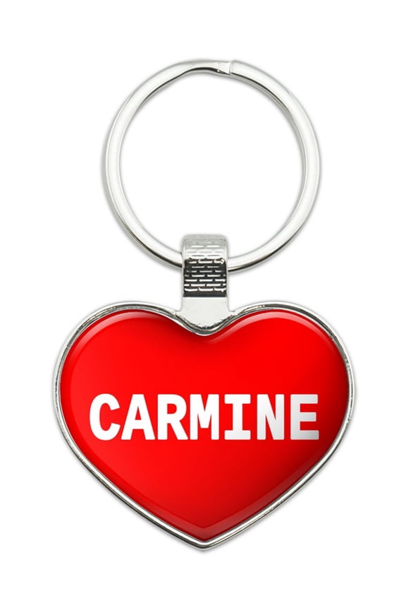 Carmine I Love Name Heart Metal Key Chain