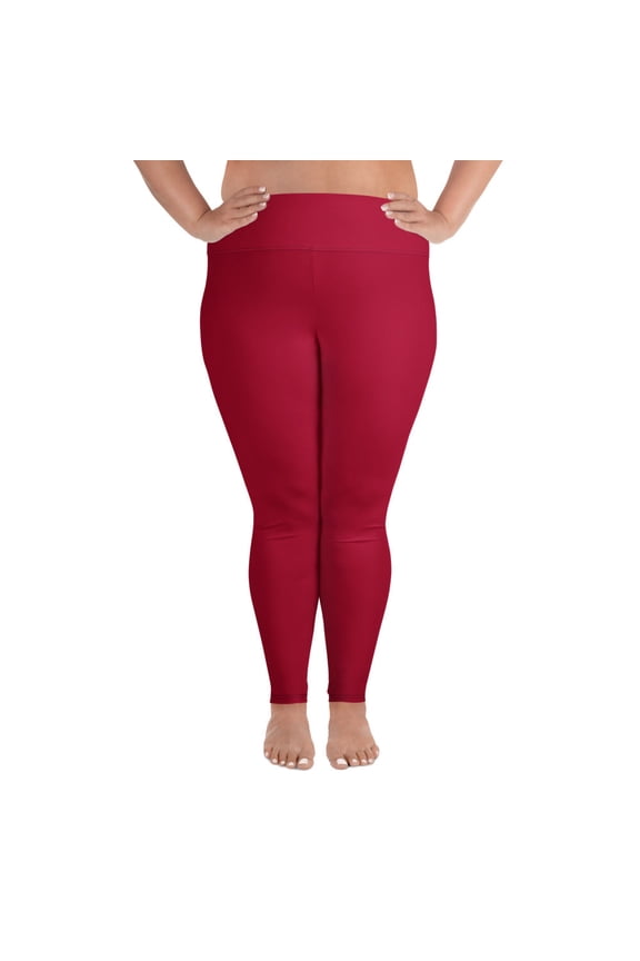 Carmine, Red Plus Size Leggings, Red Leggings for Plus Size, Big Size Red Leggings, Red Leggings for Big Women