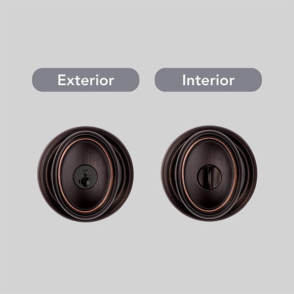 Carnaby Venetian Bronze Entry Door Knob Handle with Keyed Lock and SmartKey Technology