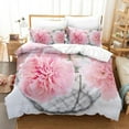 Carnation Bedding Set 3pcs 2pcs Duvet Cover Set King Size Pink Flower