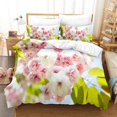 Carnation Bedding Set 3pcs 2pcs Duvet Cover Set King Size Pink Flower