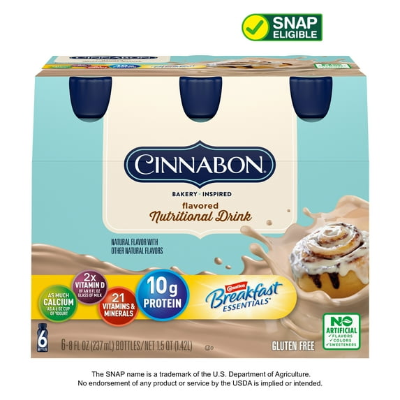 Carnation Breakfast Essentials® Cinnabon® Bakery Inspired Flavored Nutritional Drink, 10 g Protein, 6 - 8 fl oz Bottles