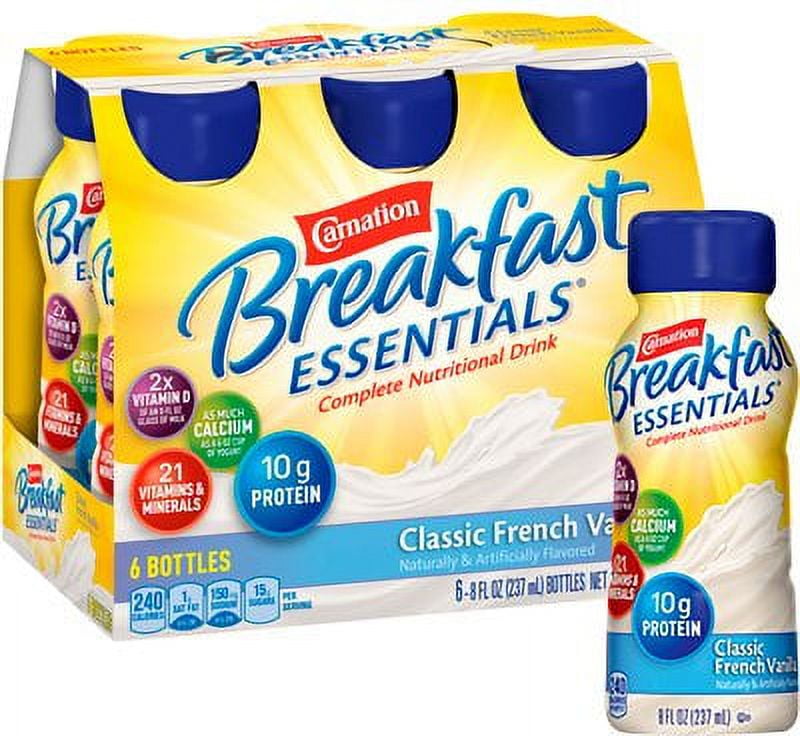 Carnation Breakfast Essentials French Vanilla Flavor 8 oz. Bottle Ready
