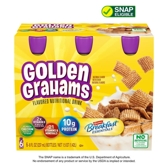 Carnation Breakfast Essentials Golden Grahams Flavored Nutritional Shake, 10 g Protein, 6 - 8 fl oz Bottles
