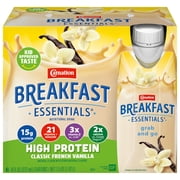 Carnation Breakfast Essentials High Protein Nutritional Drink Shakes, Classic French Vanilla Breakfast Shake, 8 fl oz, 6 Pack