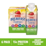 Carnation Breakfast Essentials High Protein Nutritional Drink, Strawberry, 8 FL OZ Carton 6 Pack