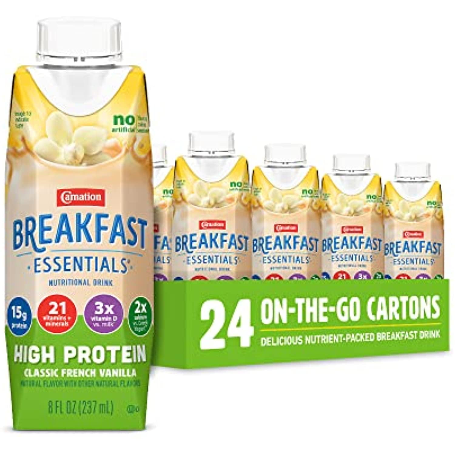 Carnation Breakfast Essentials High Protein ReadyToDrink, Classic French Vanilla, 8 Fl Oz